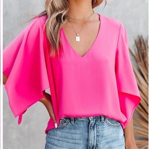 CBR hot pink top blouse sexy flattering xl 14-16